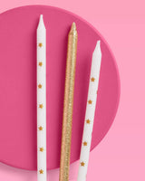 Wish Upon A Star Candles - 10 gold glitter candles