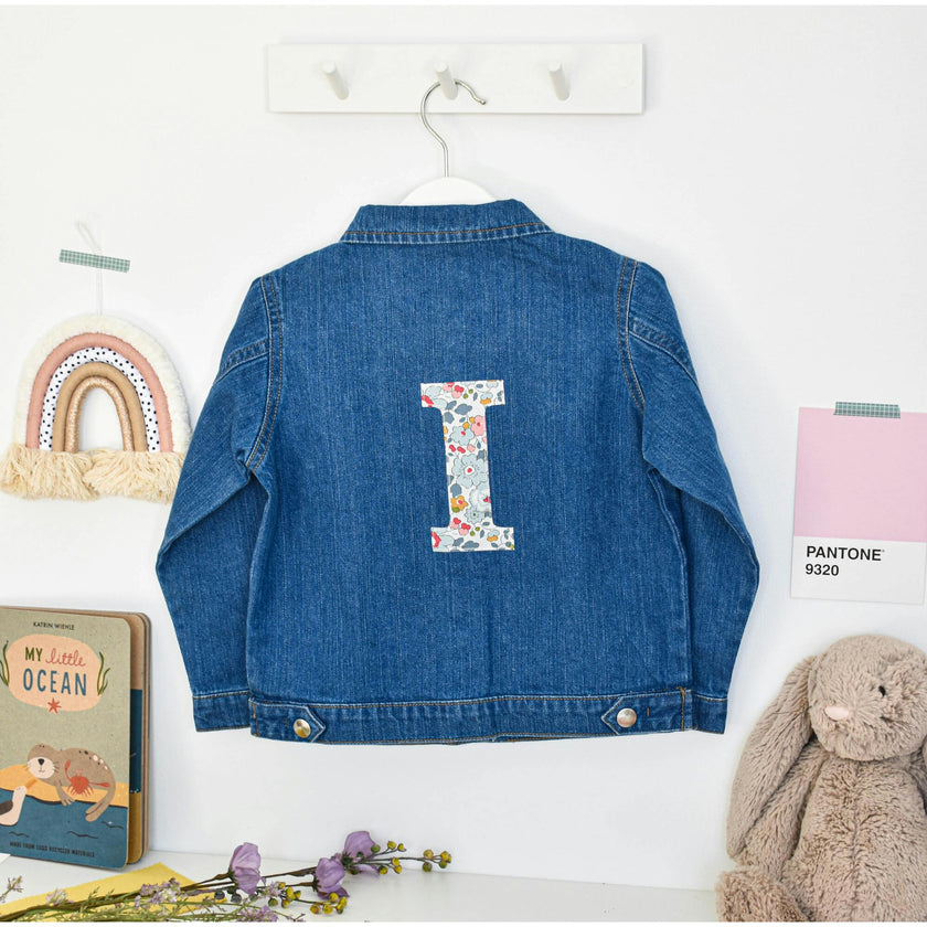 Liberty of London Children's Personalised Denim Jacket, Blue