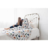 Cotton Muslin Quilted Throw - Dino Friends
