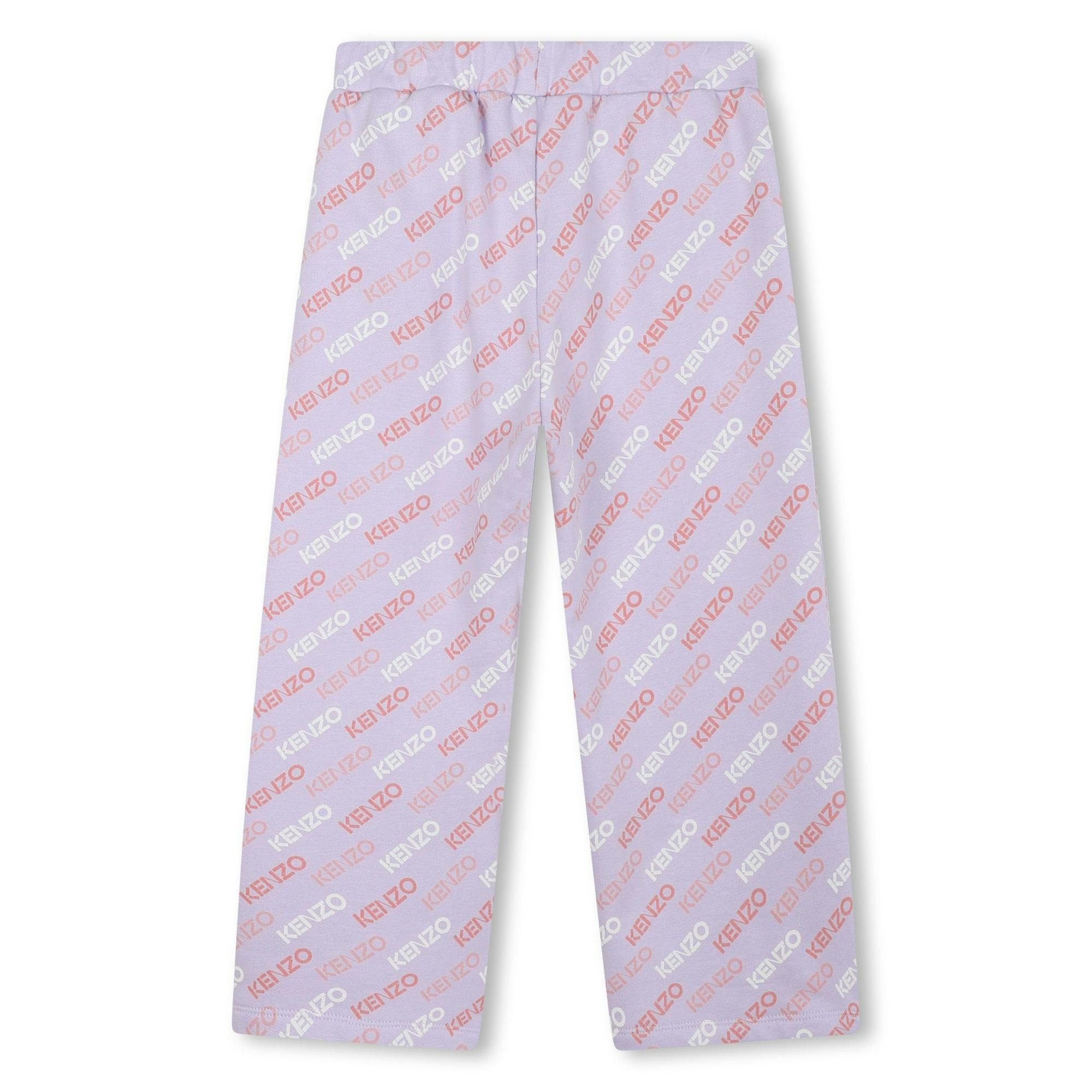 KENZO KIDS Lilac Logo Stripe Jogger Pants