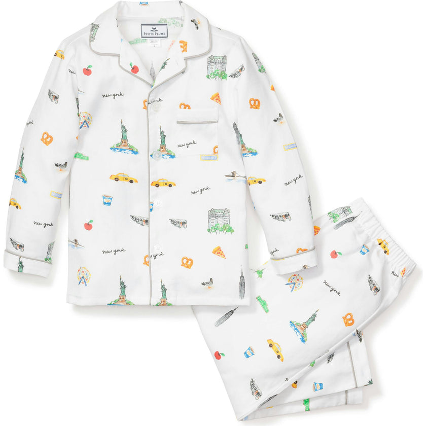 Kid's Twill Pajama Set in New York! New York!
