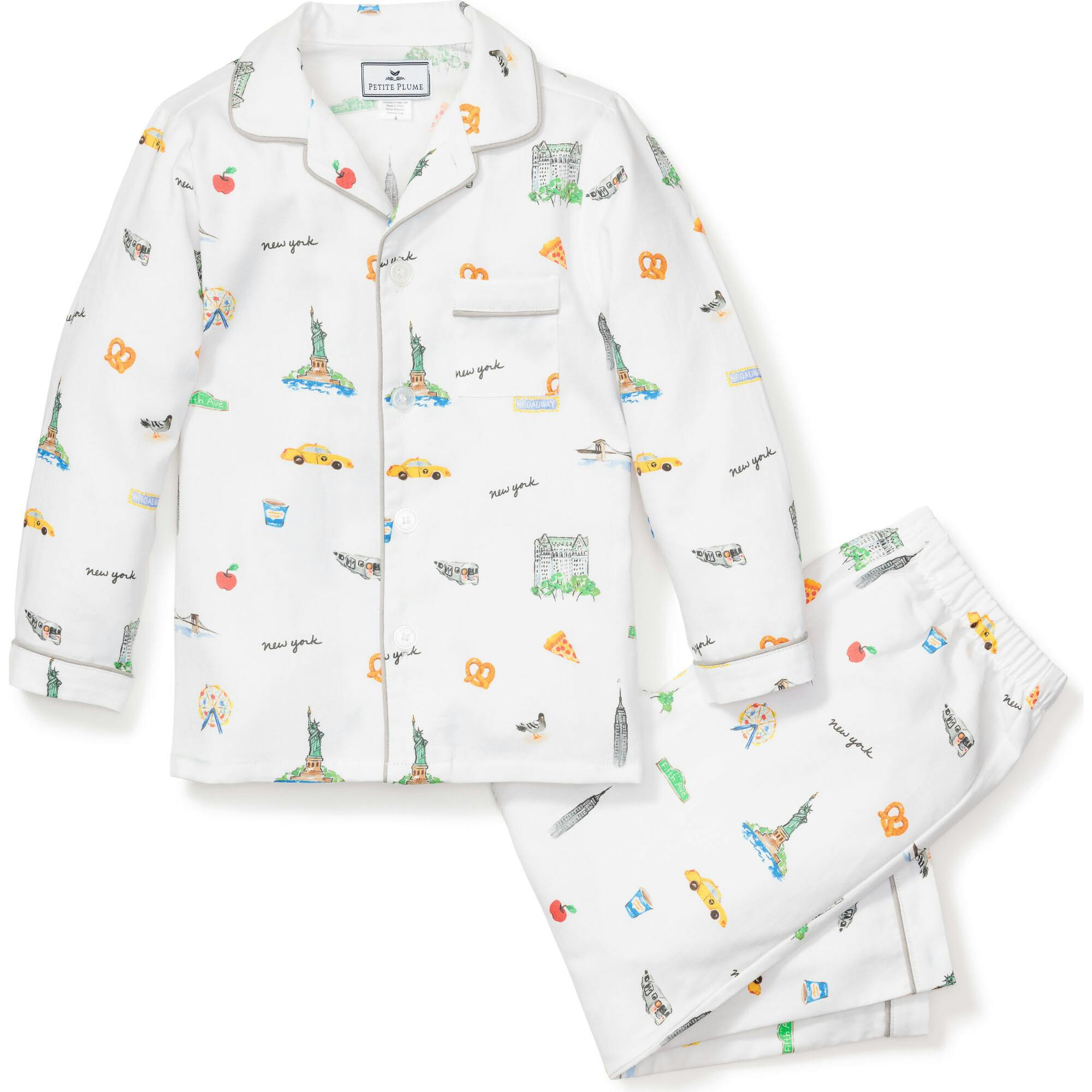 Kid's Twill Pajama Set in New York! New York!