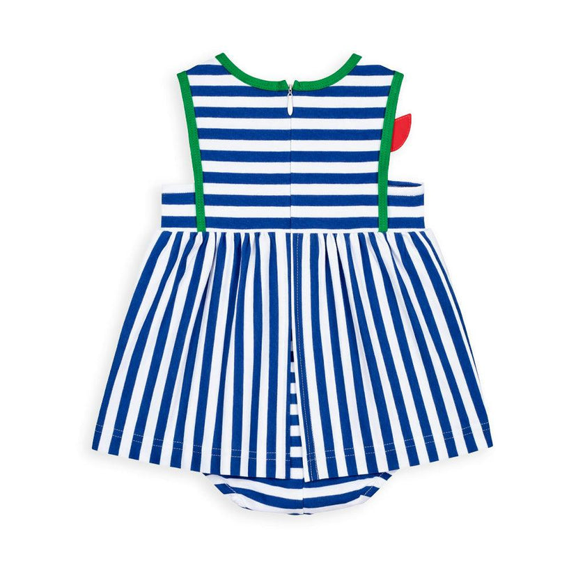 Stripe Knit Romper With Tulip