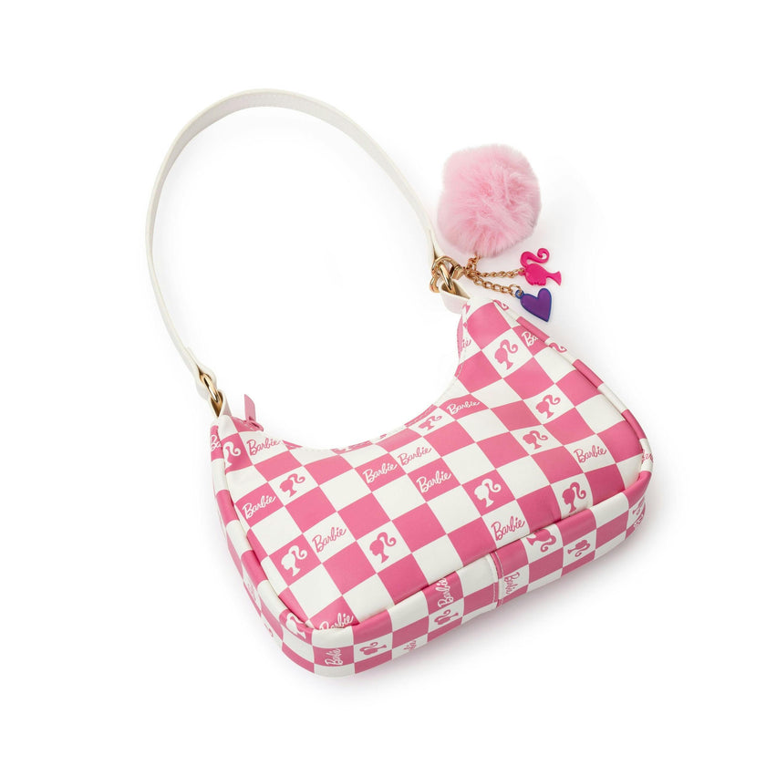 Barbie™ Pink Checkered Kids Hobo Handbag