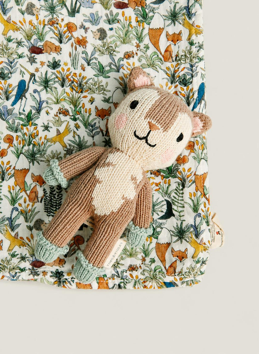 Shawl Blanket - Foxy Forest and Finley the Fox - Knit Doll