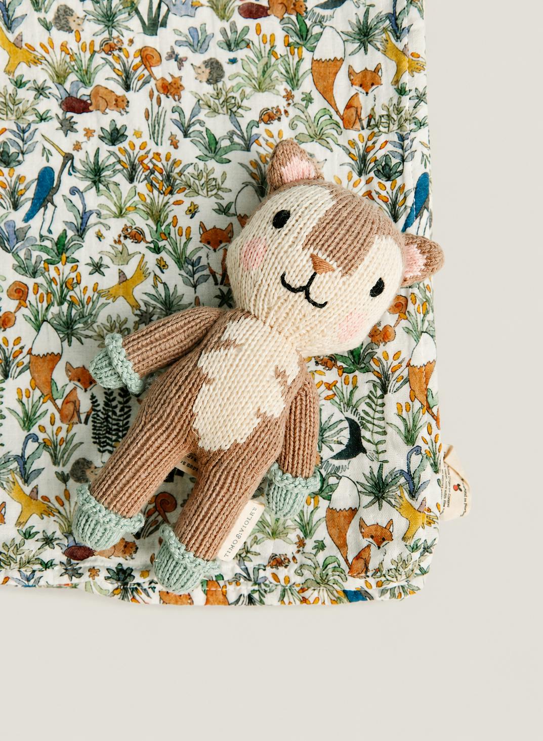 Baby Classic Bib - Foxy Forest and Finley the Fox - Knit Doll Set