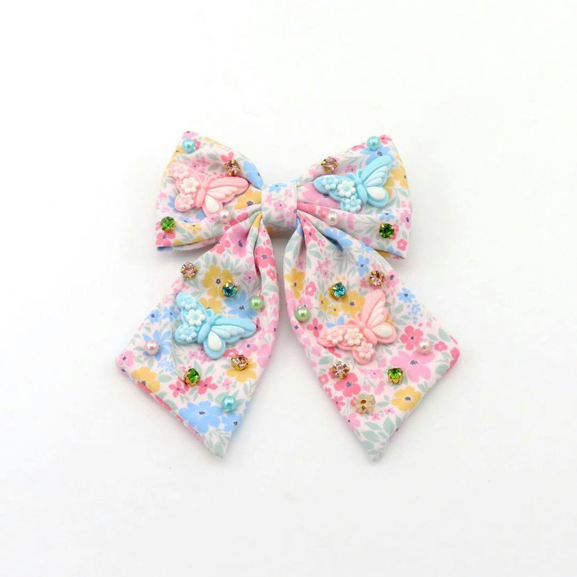 Flowers + Butterflies Bow