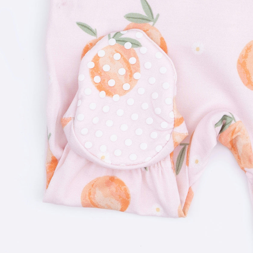 Sweet Peach - 2 Way Ruffle Back Zipper Footie