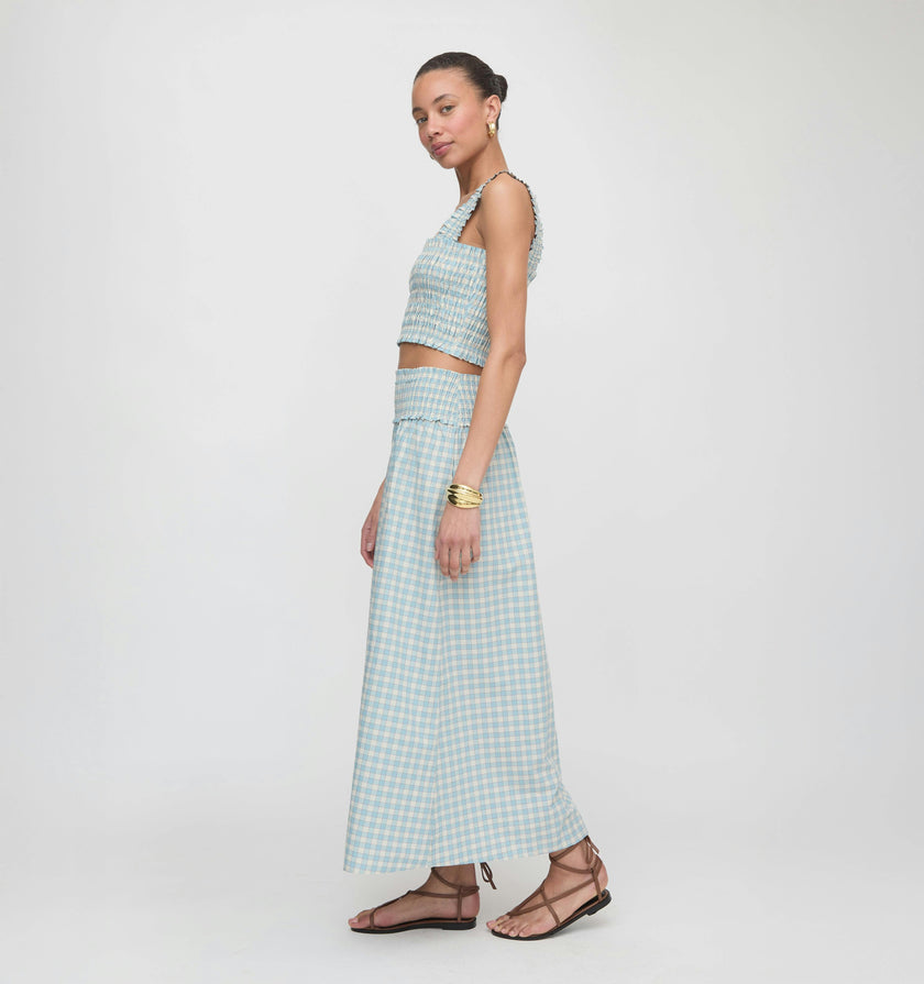 The Delphine Nap Skirt - Blue/Red Gingham