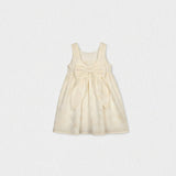 Bella Girl Dress Sleeveless, Off-White Hearts