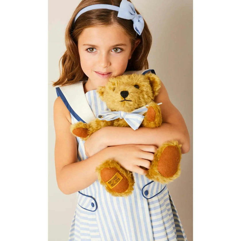 Regency Striped Mariner Collar Pleated Sleeveless Dress in Blue (12mths-10yrs)