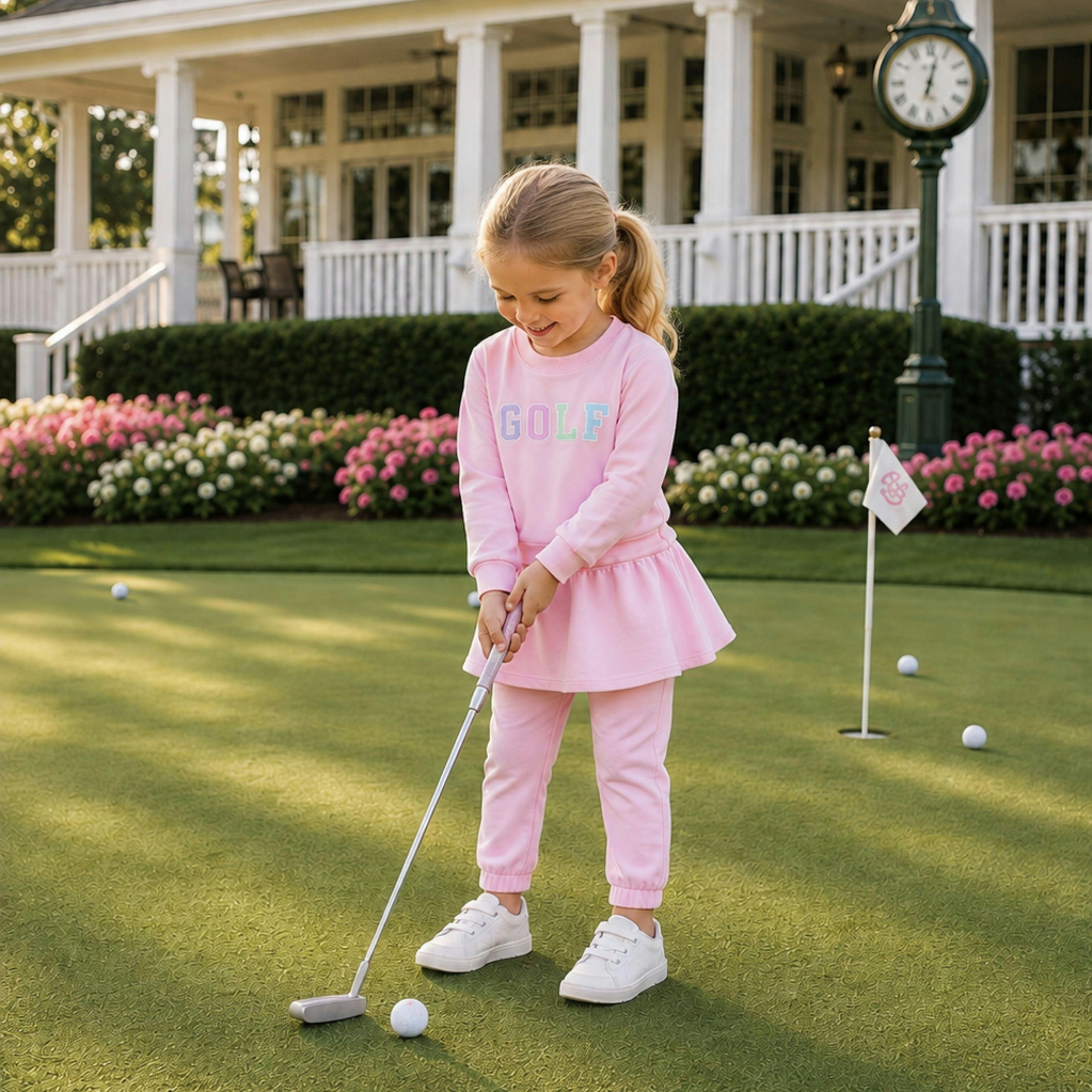 Pink Golf Signature Crew Sweatshirt