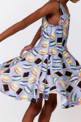 Girls Hi-Shine Skater Dress in Rainbow Ice Cream Saucers
