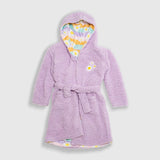 Cozy Switch Robe – Reversible Sherpa & Printed Mink Robe with Appliqué, Happy Daisy Stripes