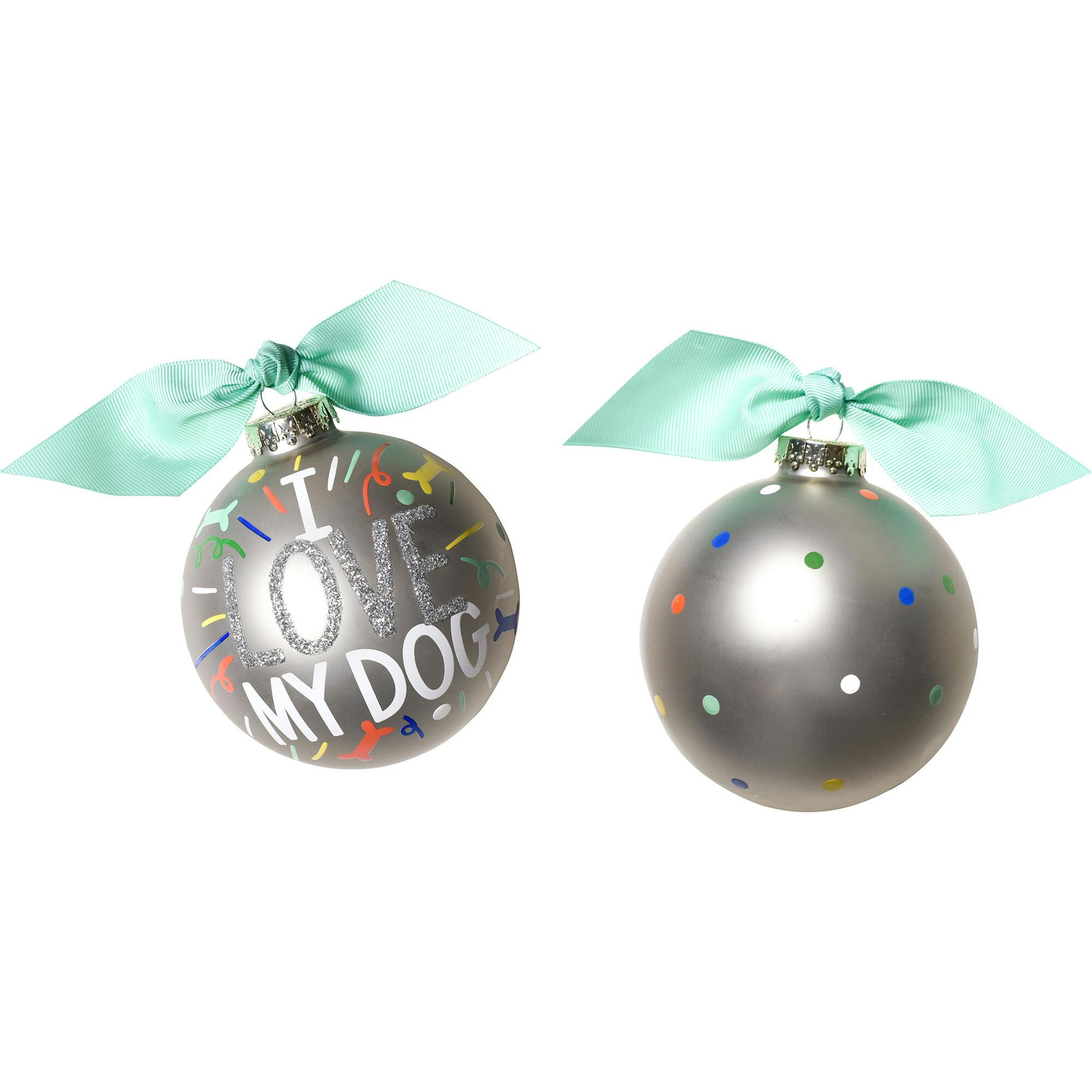 I Love My Popper Glass Ornament