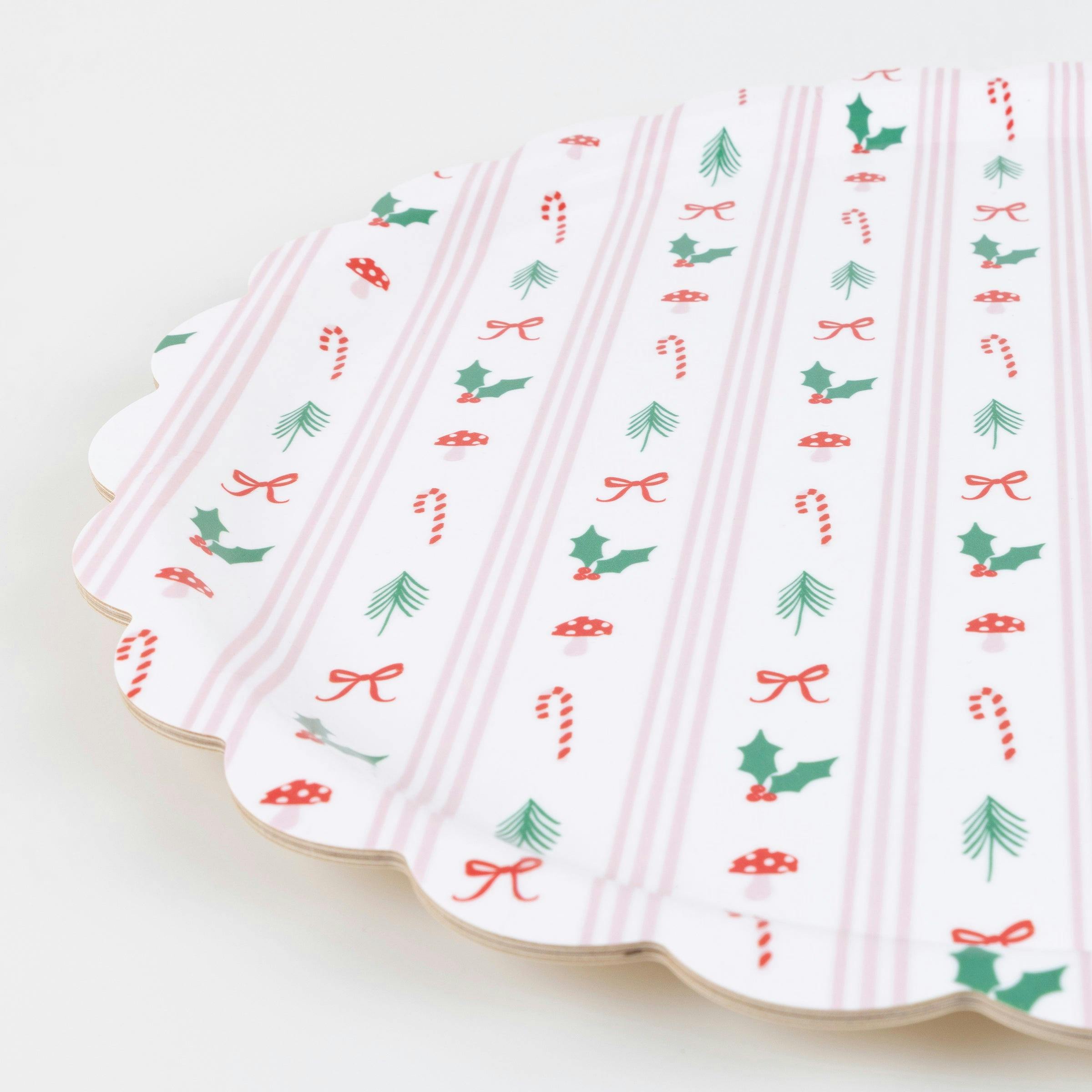 Festive Icon Stripes Large Tray