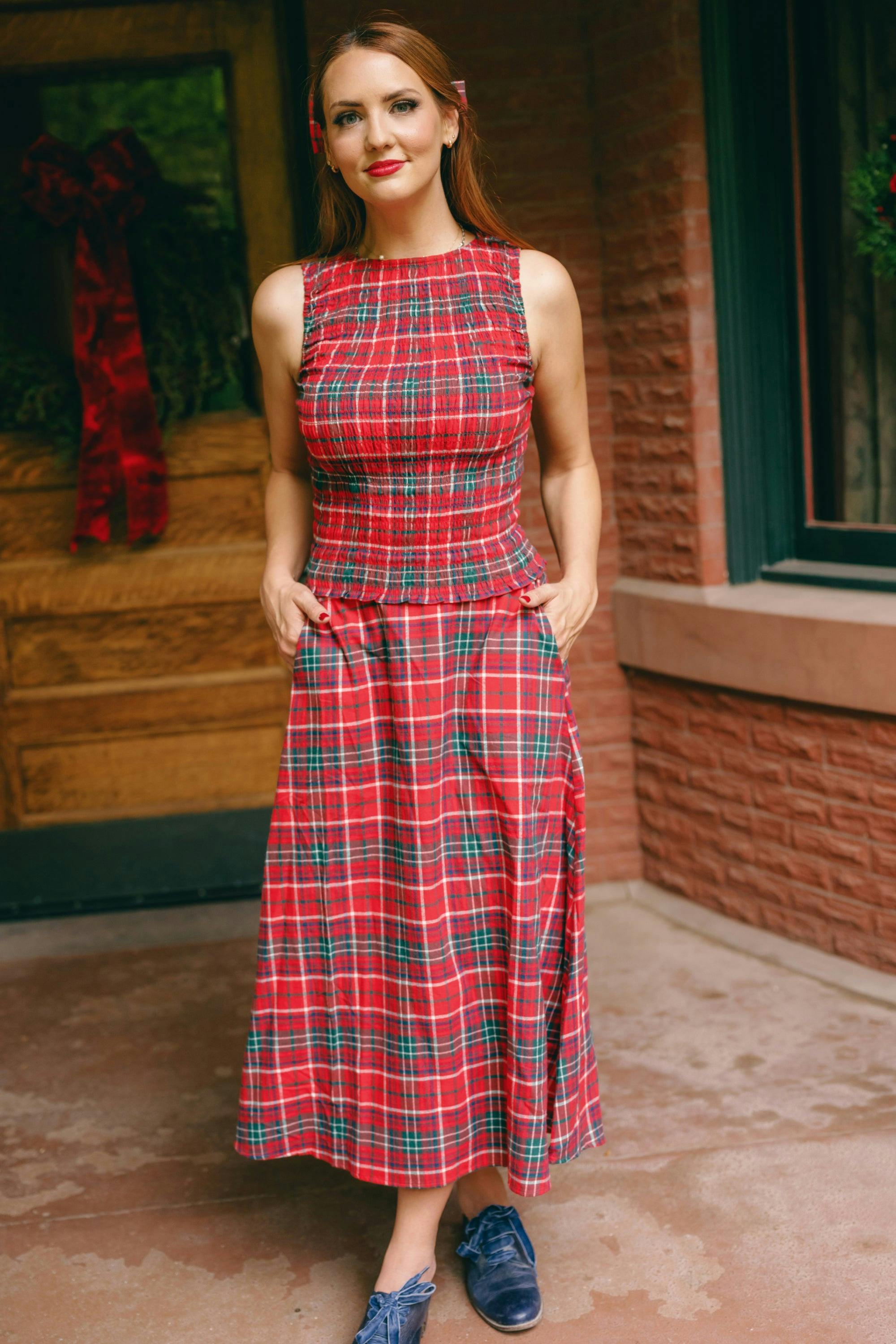 Ana Skirt in Christmas Cheer Plaid