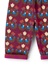 Folk Birds Reversible Pull On Trousers, Purple