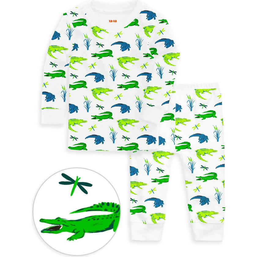The Organic Long Sleeve Pajama Set [Later Gator]