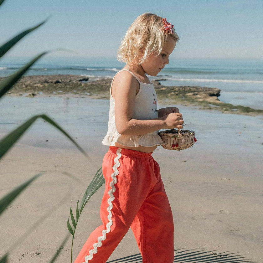 Wide-Leg Pant Set in Tres Cherry