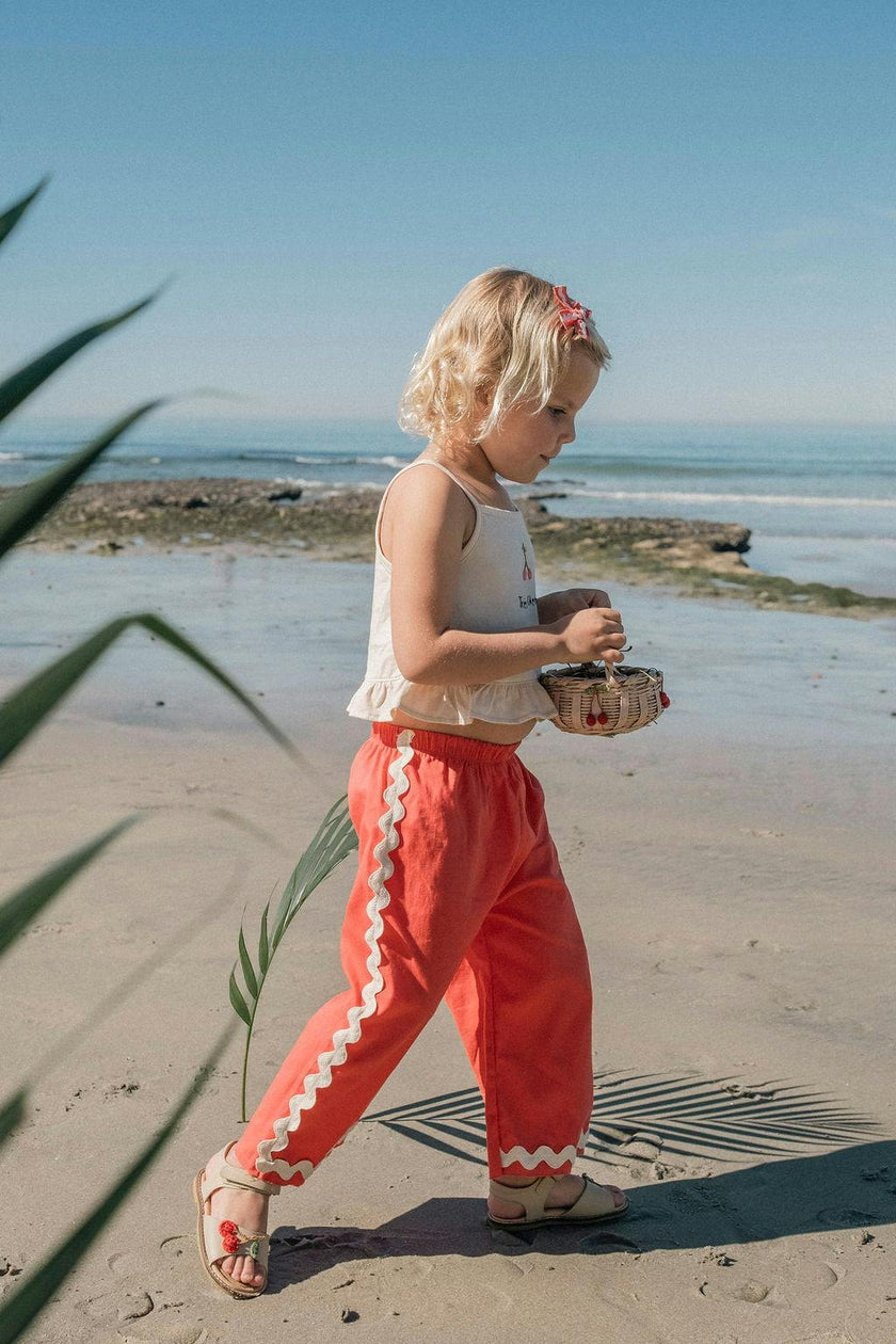 Wide-Leg Pant Set in Tres Cherry