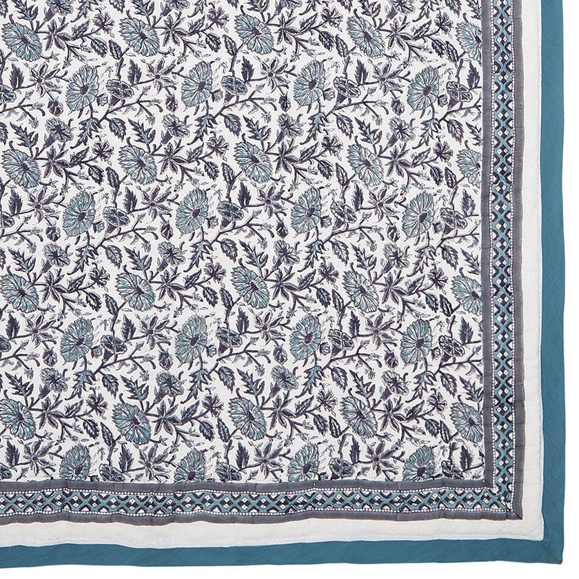 Block-Printed Cotton Crib Quilt