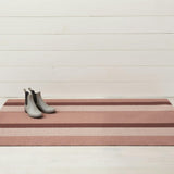 Bold Stripe Shag Floor Mat, Pink