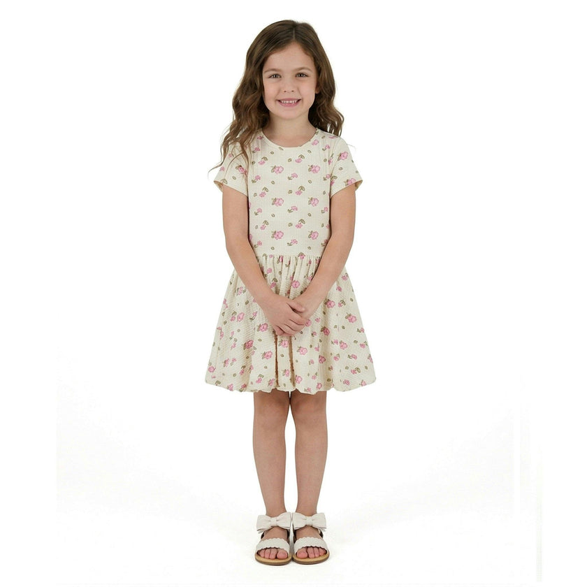 Girls Knit Seersucker Bubble Dress | Blush Floral