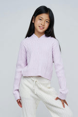 Cable Knit Cropped Hoodie