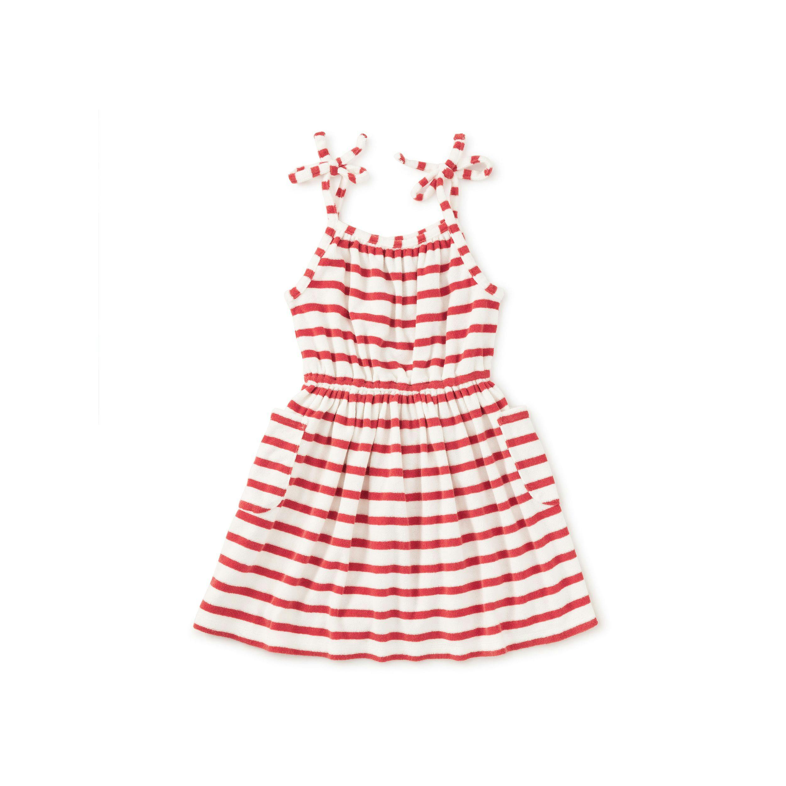 New Stripe Tie Shoulder Twirl Dress, Pomme