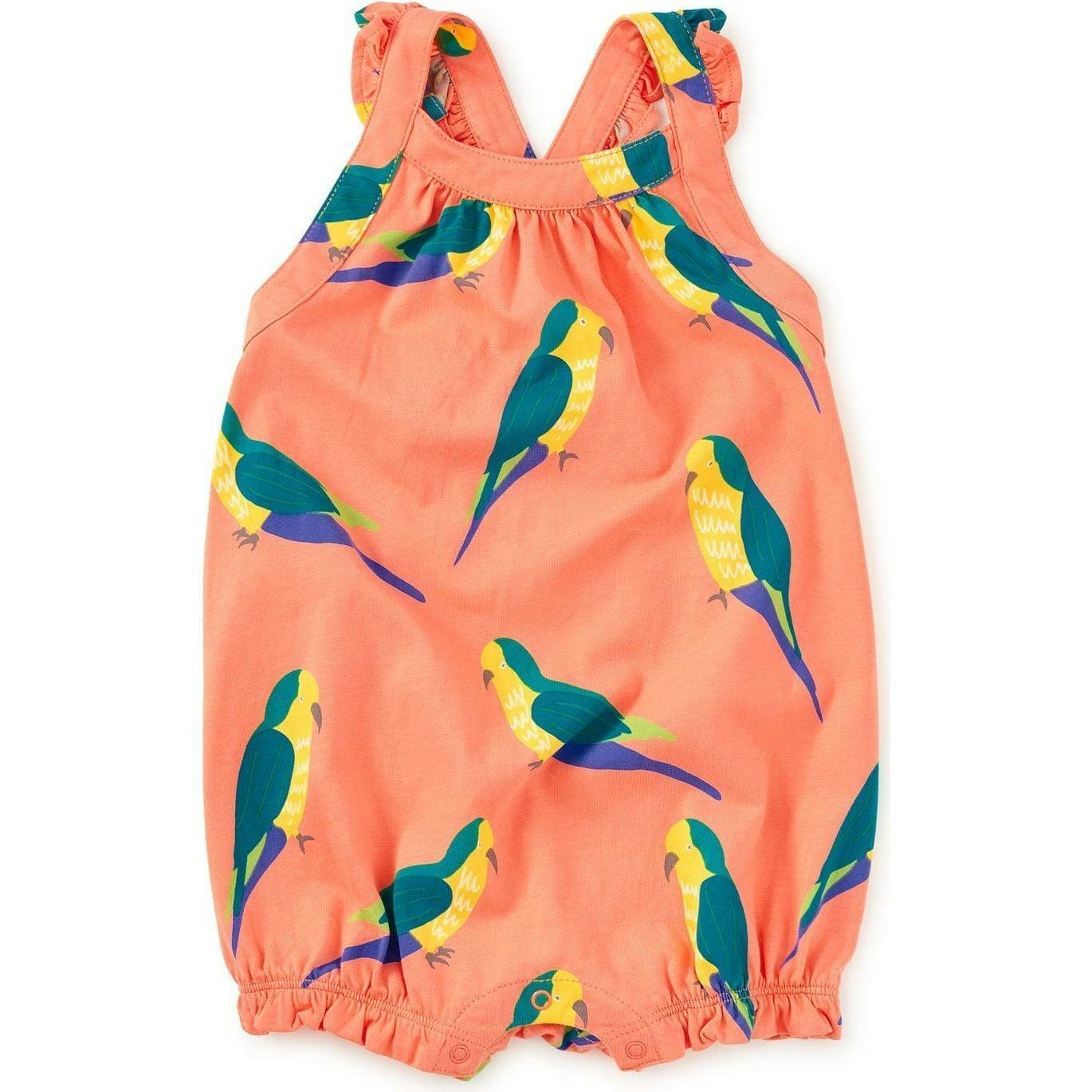 Cross-Back Baby Romper, Green