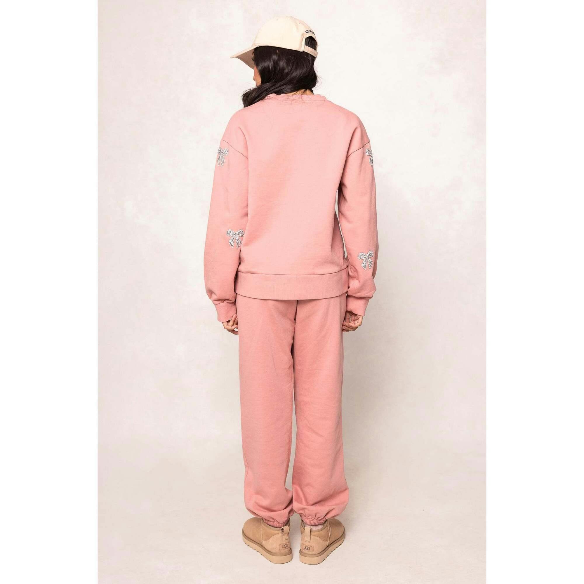 Micah Crew Neck Sweatshirt in Pink & Bows
