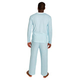 Men's Sky Blue Jersey Henley - Organic Stretch Cotton