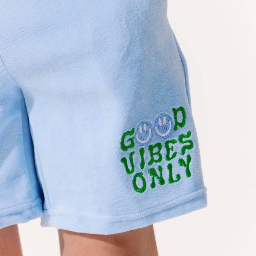 Good Vibes Only Velour Short Set