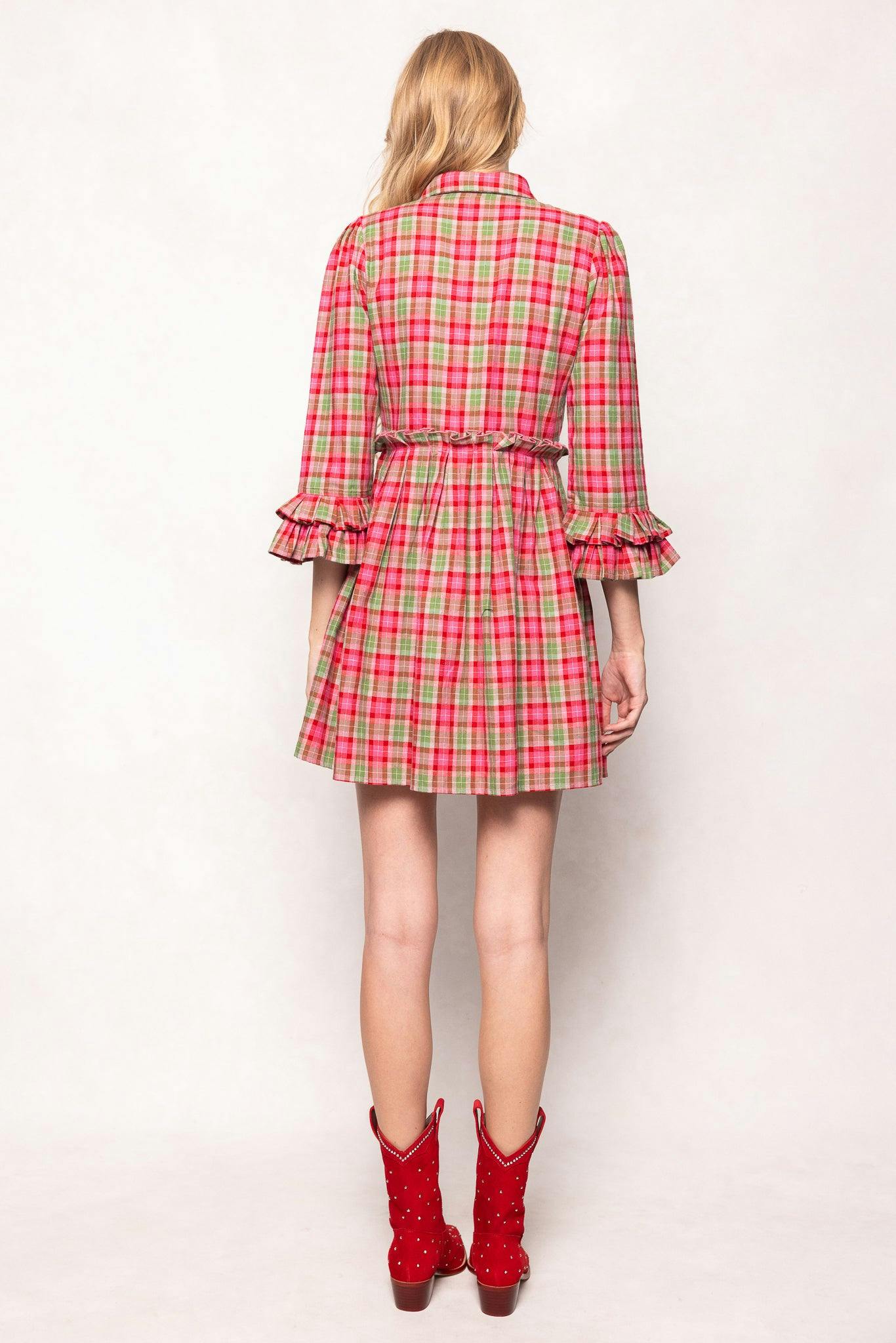 Bowie Dress in Rosewood Tartan