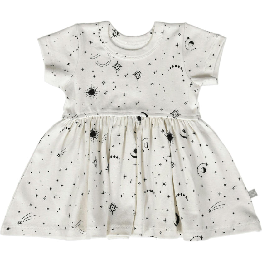 short sleeve twirl dress | celestial
