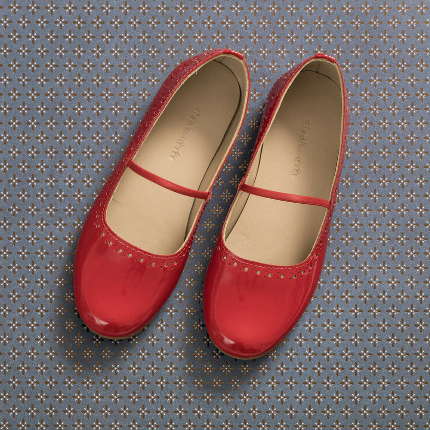 Sasha Ballet Flat | Red Leather