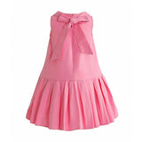 Pink Zariah Bow Back Pleated Dress