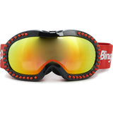 Red Spike Black Frame Ski Goggle