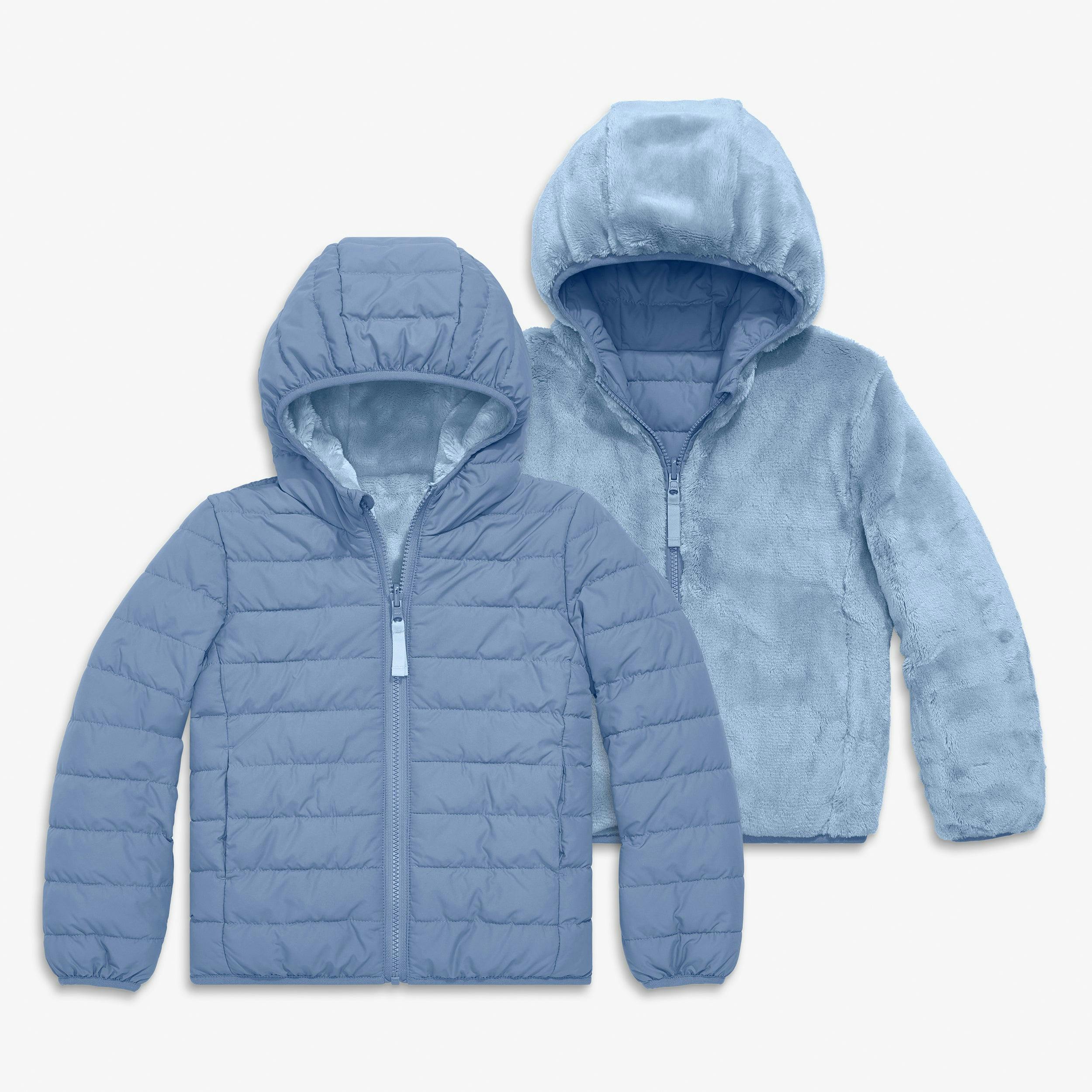 Kids reversible fleece puffer jacket