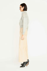 Klosters Pointelle Knit Half Zip in Feather