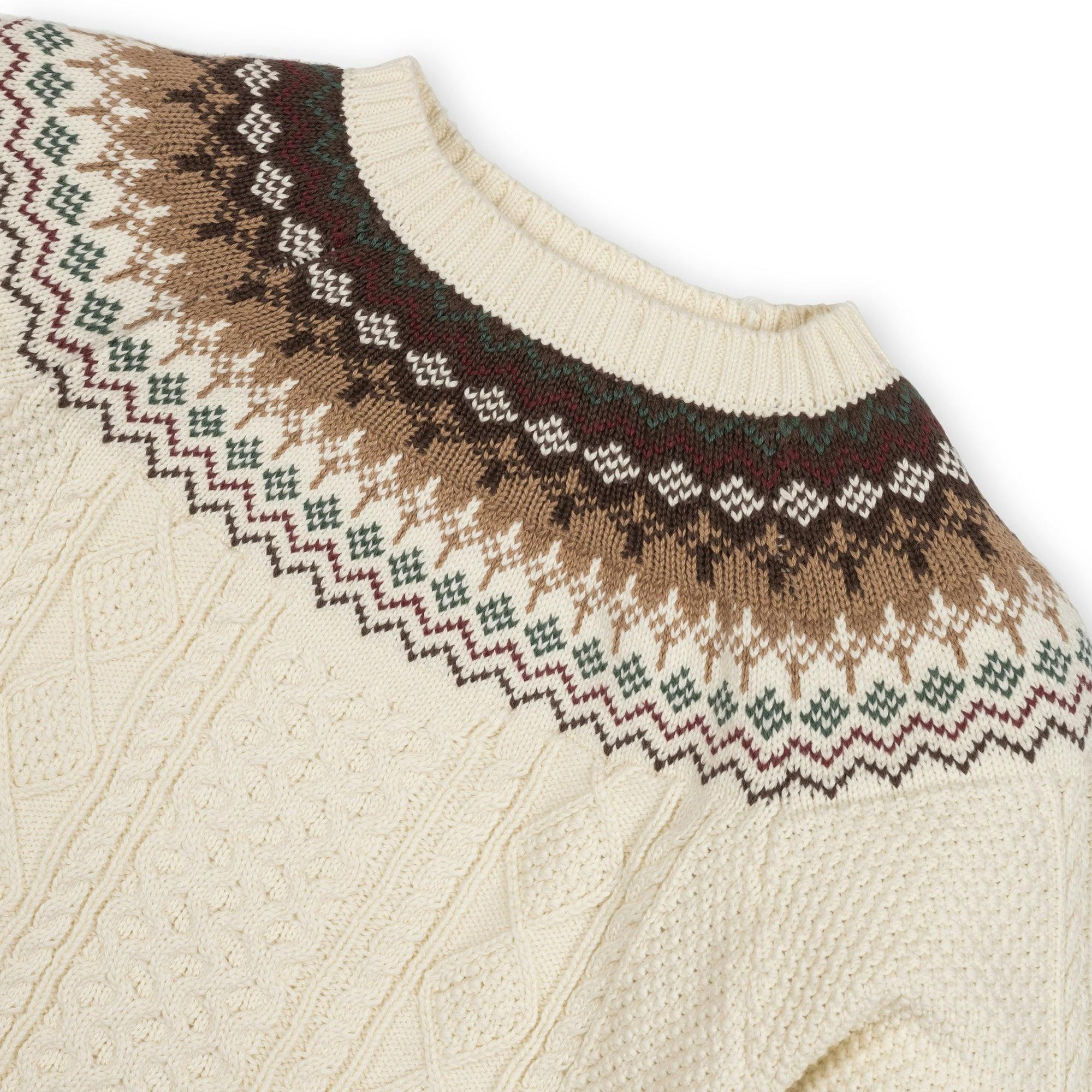 Organic Fair Isle Cable Sweater - Baby
