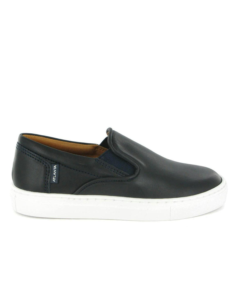Slip On Sneaker in Smooth Leather, Dark blue