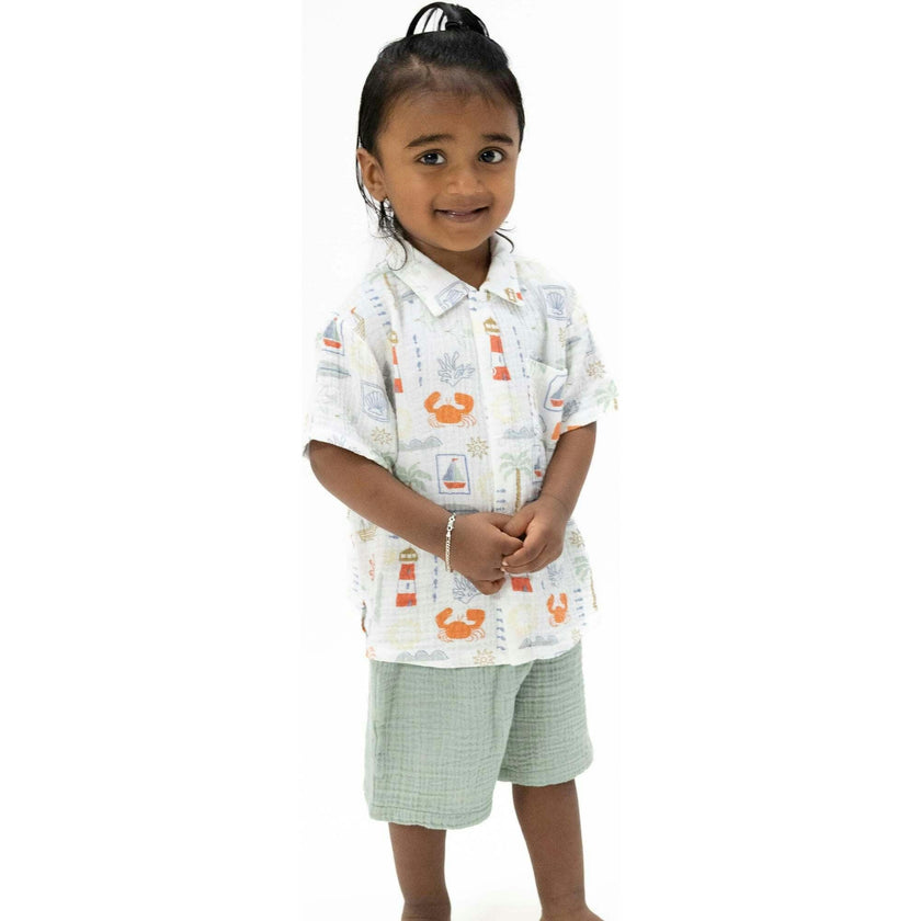 Club Mediterranean - Polo Button Up with Casual Short