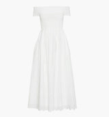 The Marguerite Nap Dress - White Trellis Broderie