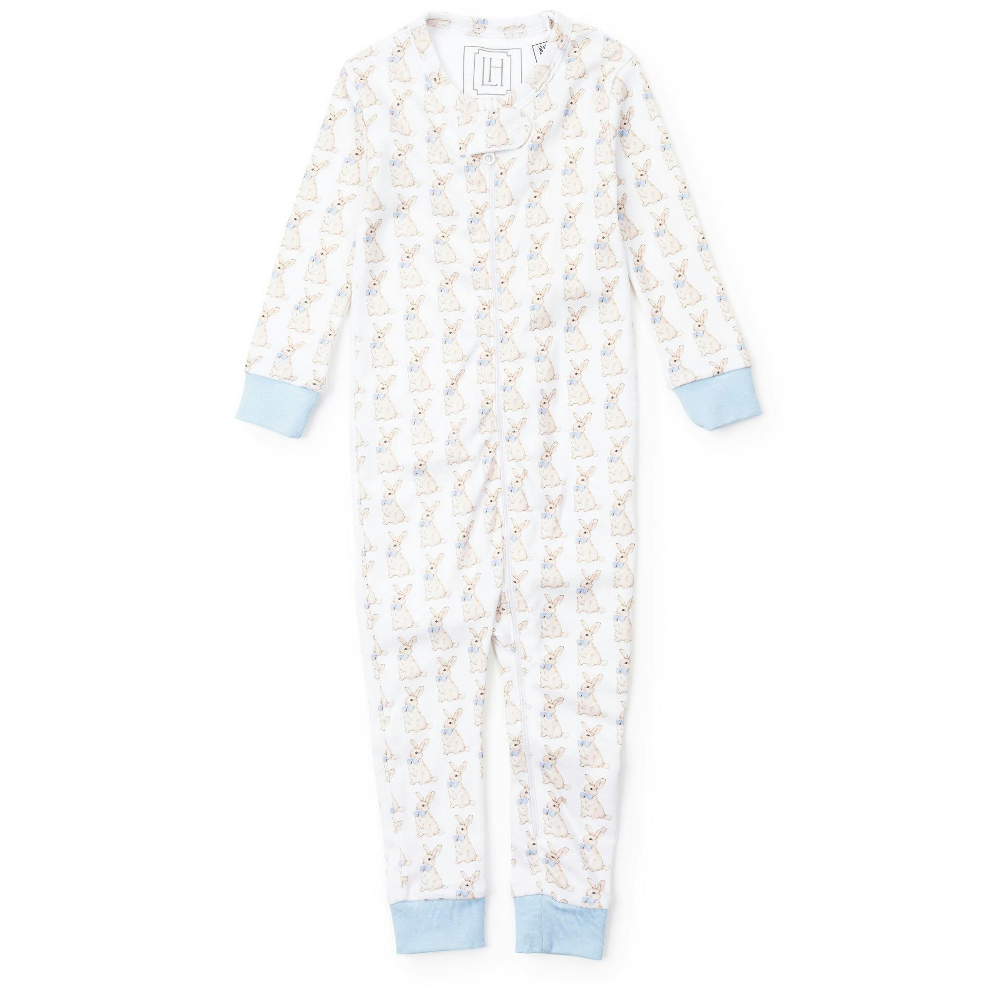 Parker Boys' Zipper Pajama - Easter Bunnies Blue