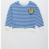 LEVANTE STRIPED KNIT SWEATSHIRT WHITE & BLUE