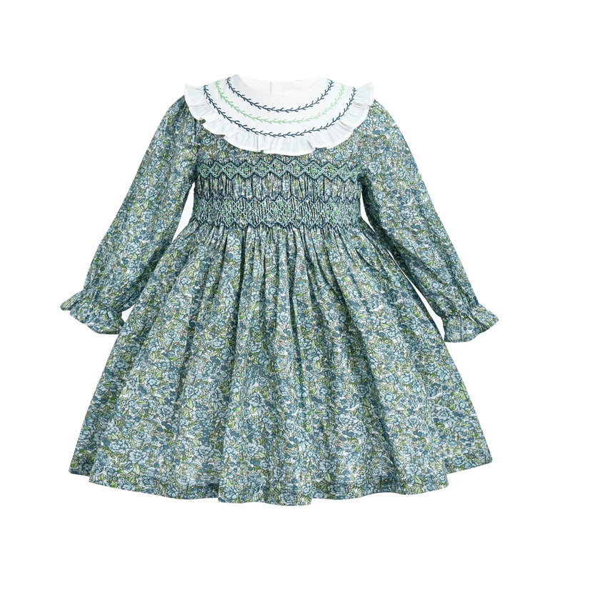 Green Laurel Smocked Dress