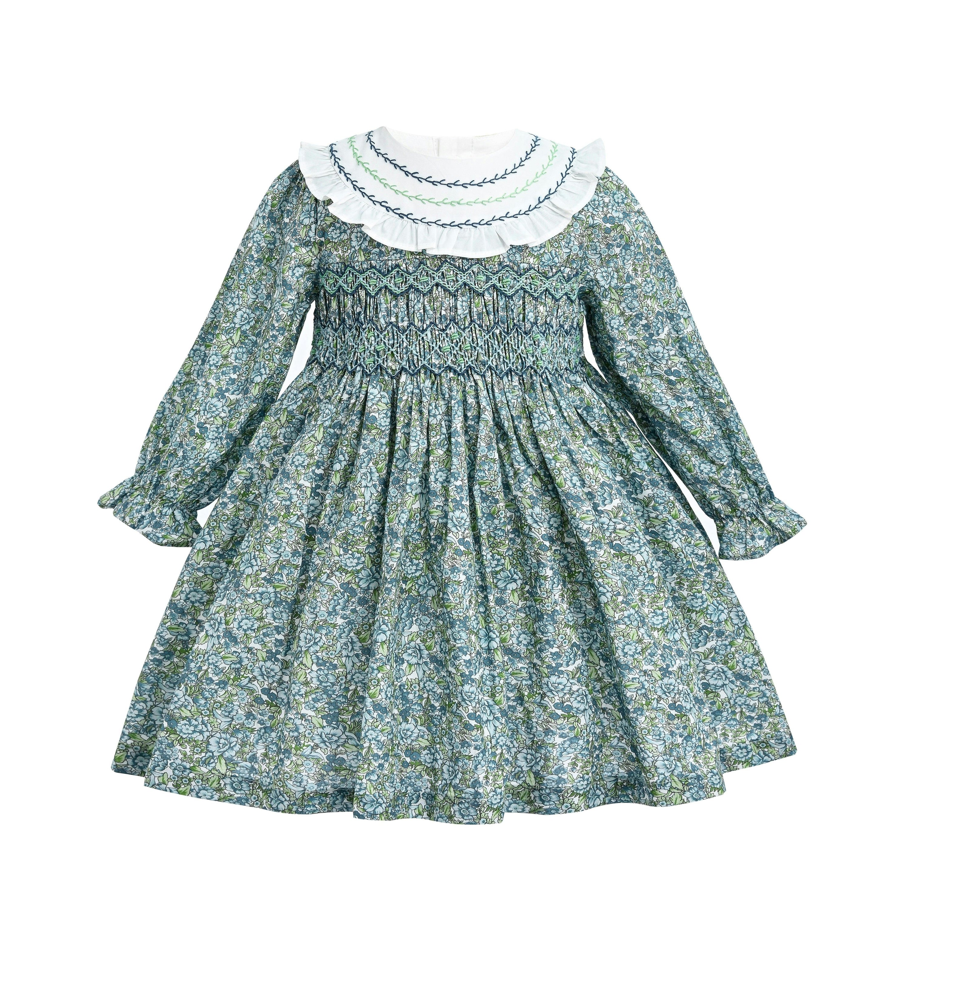 Green Laurel Smocked Dress