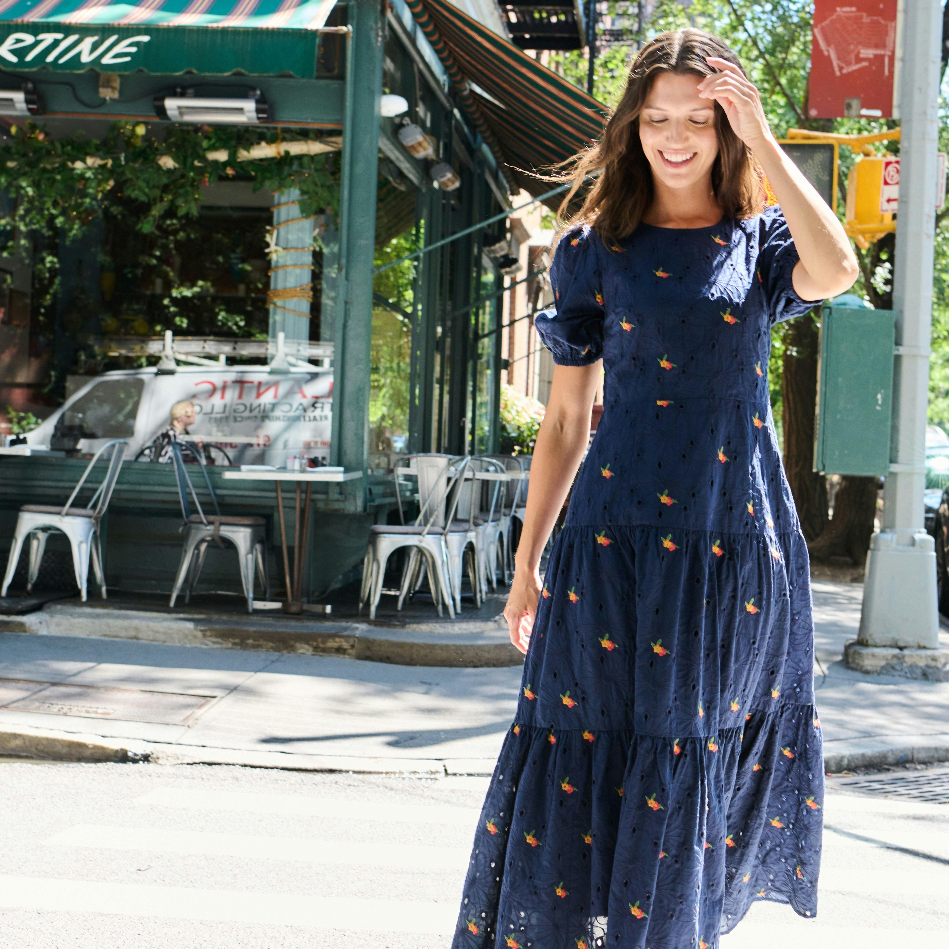 Womens Parker Dress - Eyelet Embroidery